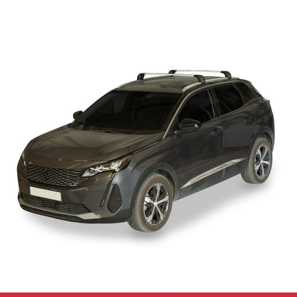 Compatible with Peugeot 3008 II (P84) Post-Facelift 2021-2023 ACE-2 Car Roof Rack Cross Bar Grey Aluminium 2 Bars