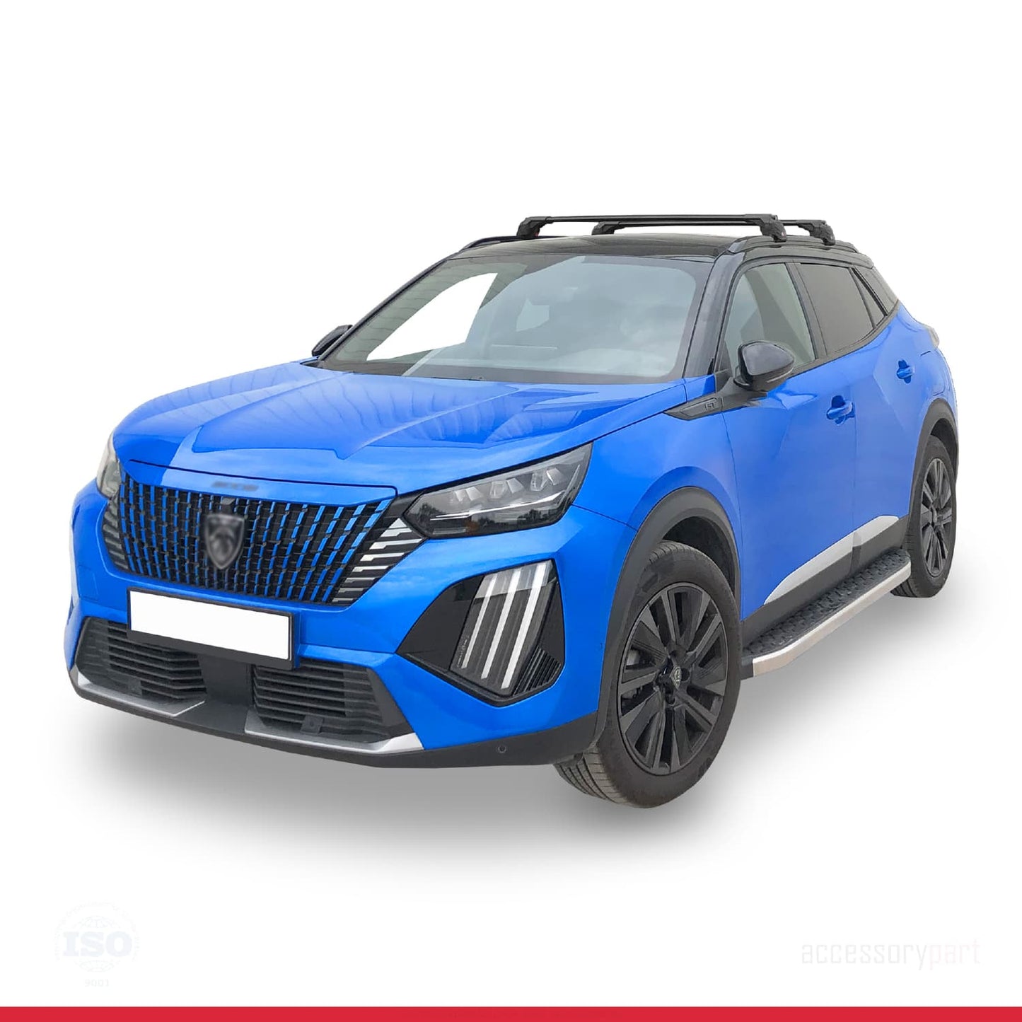 Compatible with Peugeot 2008 II (P24) 2020-2025 ACE-2 Car Roof Rack Cross Bar Black Aluminium 2 Bars