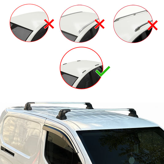 Compatible with Opel Combo D 2012-2018 ACE-3 Car Roof Rack Cross Bar Grey Aluminium 2 Bars