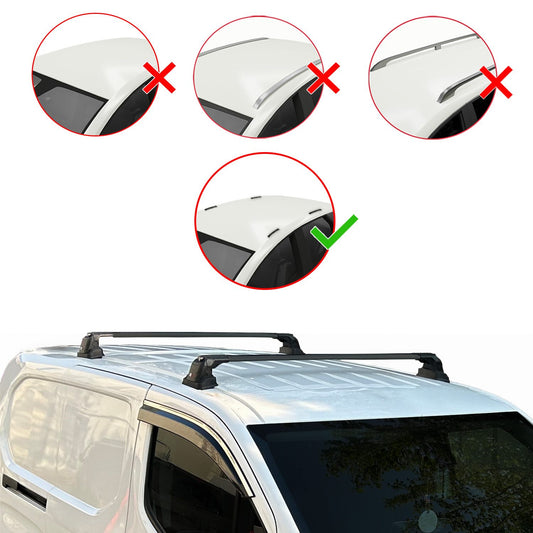 Compatible with Mercedes Benz Citan 2012-2021 ACE-3 Car Roof Rack Cross Bar Black Aluminium 2 Bars