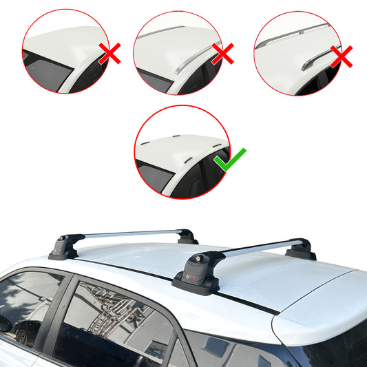 Compatible with Hyundai i20 (GB) 2014-2019 ACE-3 Car Roof Rack Cross Bar Grey Aluminium 2 Bars