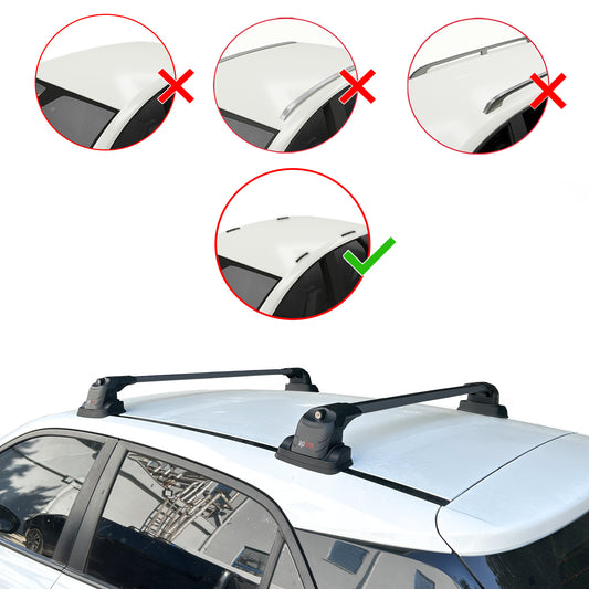 Compatible with Hyundai i20 (GB) 2014-2019 ACE-3 Car Roof Rack Cross Bar Black Aluminium 2 Bars