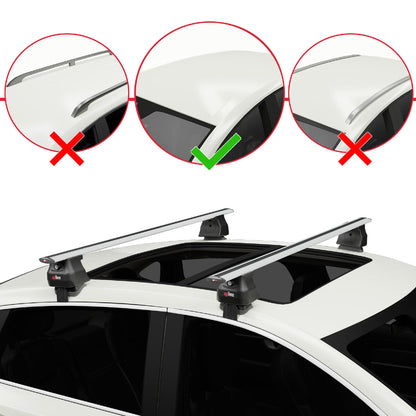 Compatible avec Skoda Scala 2019-2025 ACE-4 Barres de Toit Railing Porte-Bagages de Voiture Gris Aluminium 2 Barres