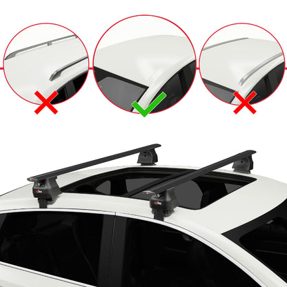Compatible avec Hyundai Ioniq 5 (NE) 2021-2025 ACE-4 Barres de Toit Railing Porte-Bagages de Voiture Noir Aluminium 2 Barres