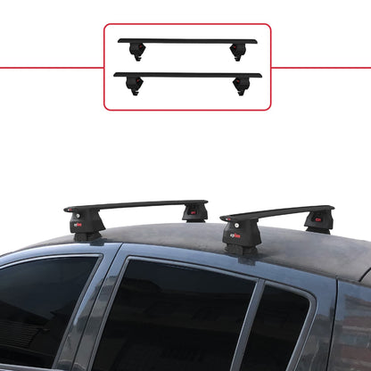 Compatible with Renault Clio 3 2006-2012 ACE-4 Car Roof Rack Cross Bar Black Aluminium 2 Bars