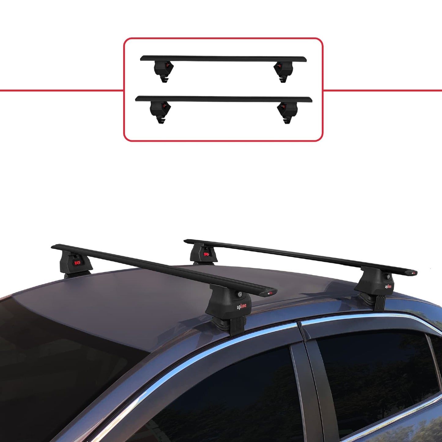 Compatible avec Toyota Corolla 11 (E180) 2013-2018 ACE-4 Barres de Toit Railing Porte-Bagages de Voiture Noir Aluminium 2 Barres