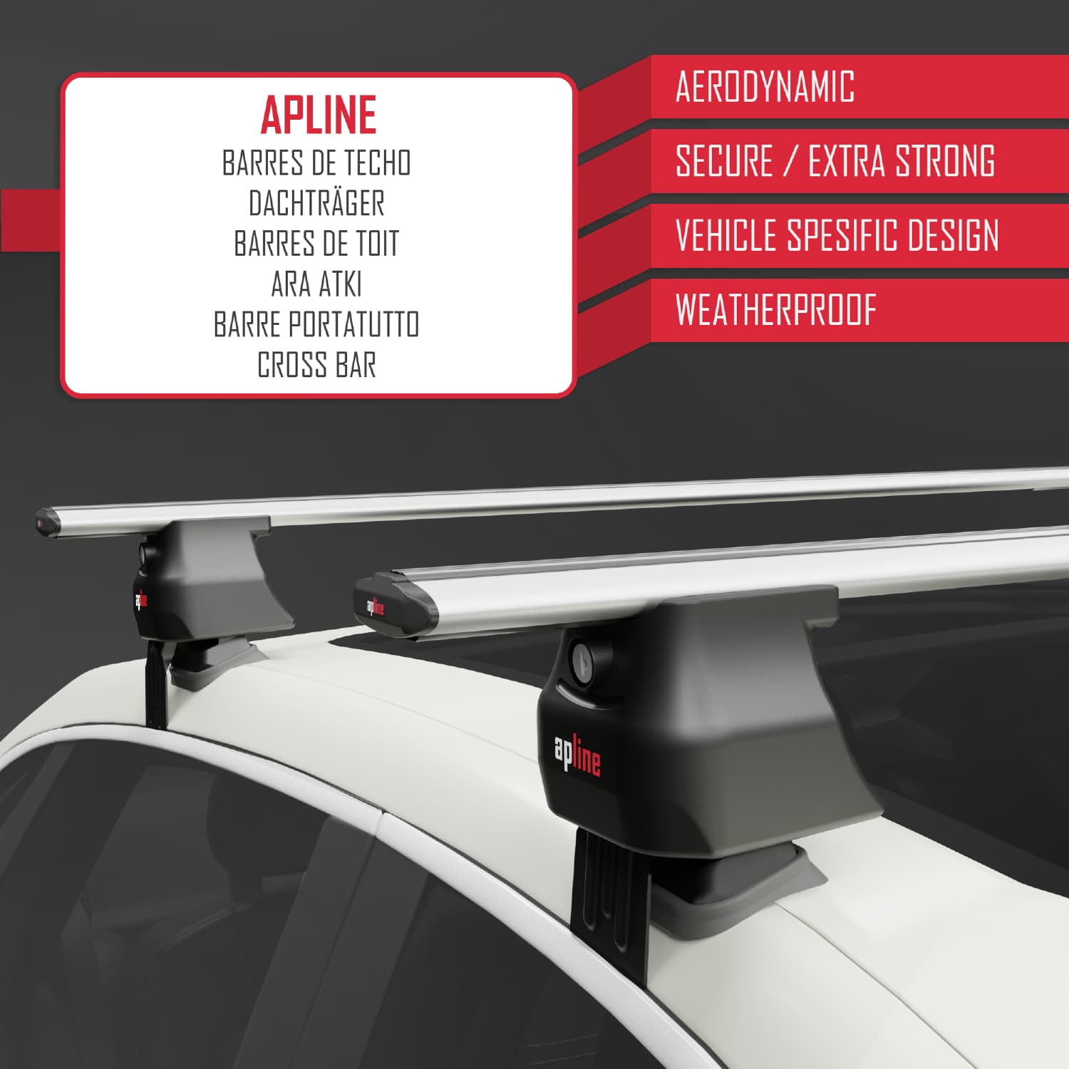 Compatible avec Jaguar F-Pace (X761) 2016-2025 ACE-4 Barres de Toit Railing Porte-Bagages de Voiture Gris Aluminium 2 Barres