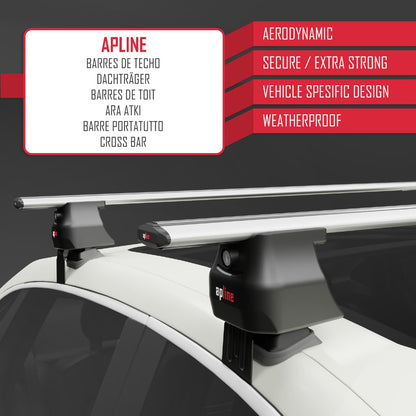 Compatible avec Volkswagen Golf 5 (1K) 2004-2008 ACE-4 Barres de Toit Railing Porte-Bagages de Voiture Gris Aluminium 2 Barres