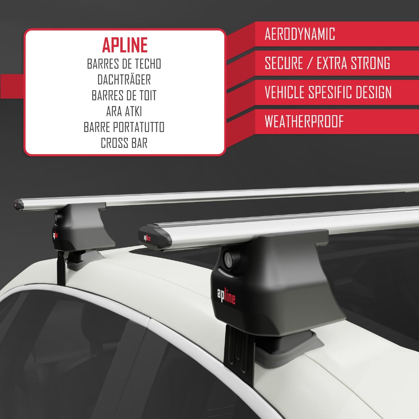 Compatible avec Skoda Scala 2019-2025 ACE-4 Barres de Toit Railing Porte-Bagages de Voiture Gris Aluminium 2 Barres