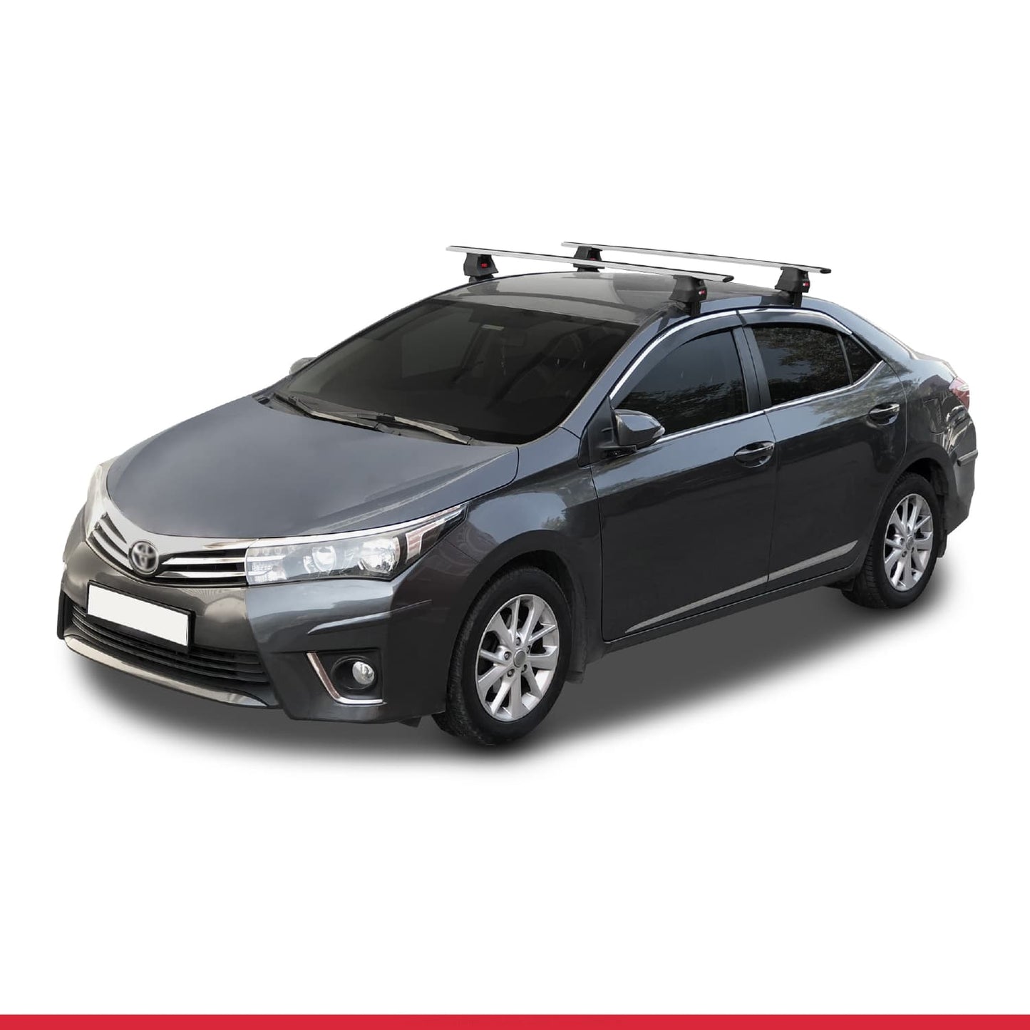 Compatible avec Toyota Corolla 11 (E180) 2013-2018 ACE-4 Barres de Toit Railing Porte-Bagages de Voiture Gris Aluminium 2 Barres