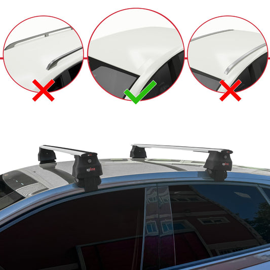 Compatible with Volkswagen Polo 6 (AW) 2018-2025 ACE-4 Car Roof Rack Cross Bar Grey Aluminium 2 Bars