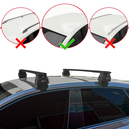 Compatible with Volkswagen Polo 6 (AW) 2018-2025 ACE-4 Car Roof Rack Cross Bar Black Aluminium 2 Bars
