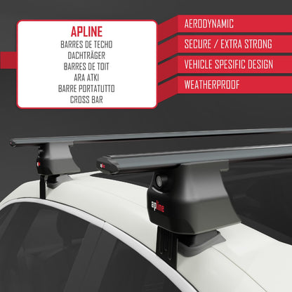 Compatible with Toyota Auris (E150) 2006-2012 ACE-4 Car Roof Rack Cross Bar Black Aluminium 2 Bars