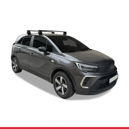 Compatible with Opel/Vauxhall Crossland 2020-2024 ACE-4 Car Roof Rack Cross Bar Black Aluminium 2 Bars