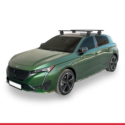 Compatible avec Peugeot 308 III (P5) 2021-2025 ACE-4 Barres de Toit Railing Porte-Bagages de Voiture Noir Aluminium 2 Barres