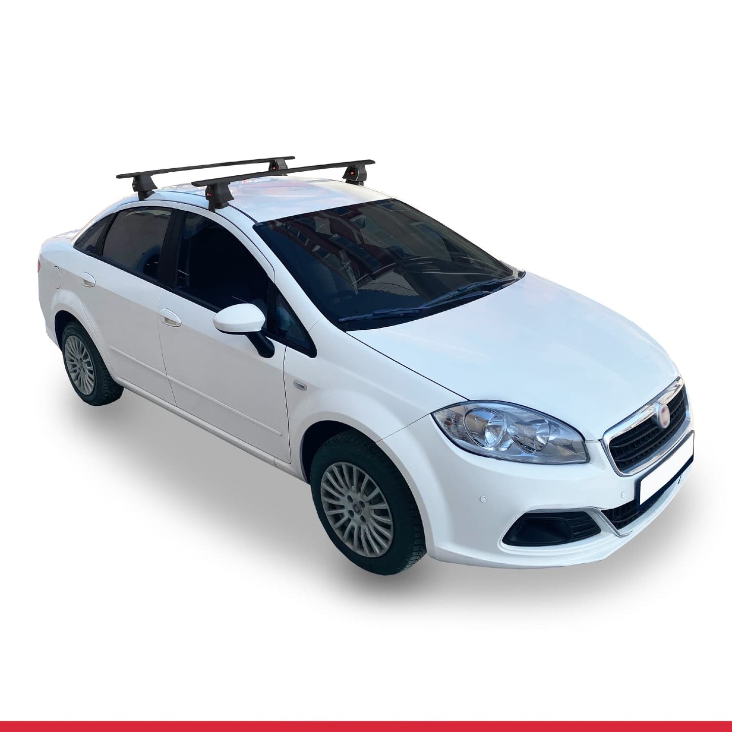 Compatible avec Fiat Linea (323) 2007-2016 ACE-4 Barres de Toit Railing Porte-Bagages de Voiture Noir Aluminium 2 Barres