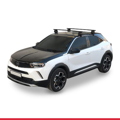 Compatible avec Opel/Vauxhall Mokka B 2021-2025 ACE-4 Barres de Toit Railing Porte-Bagages de Voiture Noir Aluminium 2 Barres