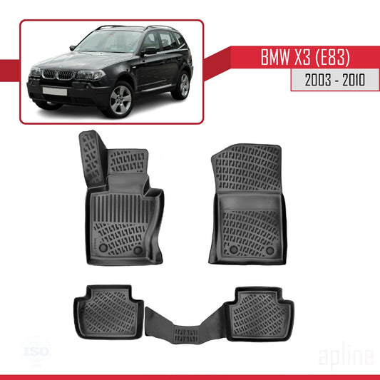 Compatible with BMW X3 (E83) 2003-2010 4D Car mats Black