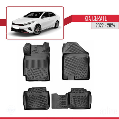 Compatible with Kia Cerato 2022-2024 4D Car mats Black