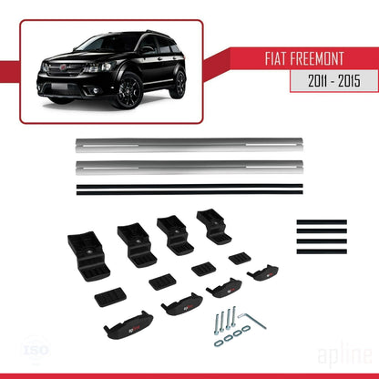 Compatible avec Fiat Freemont 2011-2015 BASIC Model Barres de Toit Railing Porte-Bagages de Voiture Gris Aluminium 2 Barres