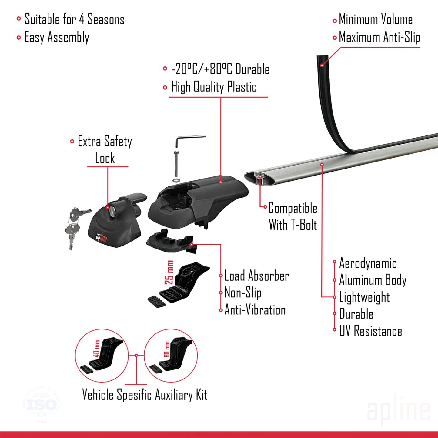 Compatible avec Suzuki Baleno 1995-2002 ACE-1 Barres de Toit Railing Porte-Bagages de Voiture Gris Aluminium 3 Barres