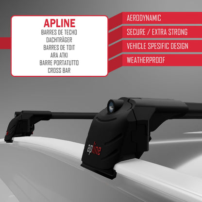 Compatible avec Mercedes Classe GLA (X156) 2014-2019 ACE-2 Barres de Toit Railing Porte-Bagages de Voiture Noir Aluminium 2 Barres