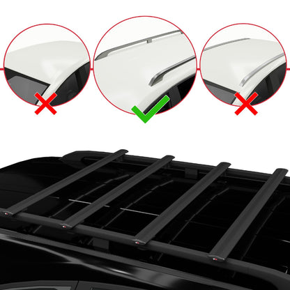 Compatible avec Mercedes Viano 2 (W639) Post-Facelift 2010-2014 BASIC Model Barres de Toit Railing Porte-Bagages de Voiture Noir Aluminium 4 Barres