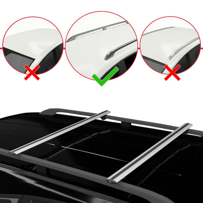 Compatible with Chevrolet Uplander 2005-2009 BASIC Model Car Roof Rack Cross Bar Grey Aluminium 2 Bars