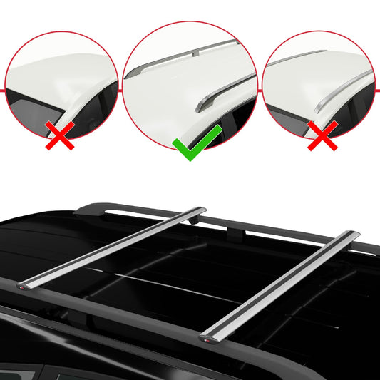 Compatible with Dacia Duster 3 (P1310) 2024-2025 BASIC Model Car Roof Rack Cross Bar Grey Aluminium 2 Bars