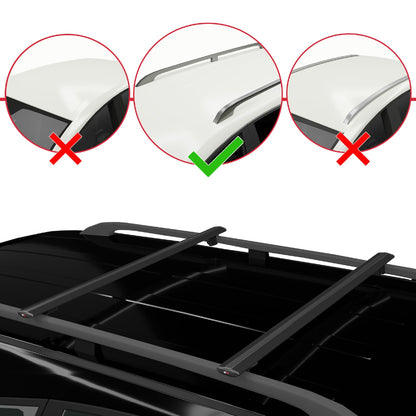 Compatible avec Renault Laguna 3 Estate 2007-2013 BASIC Model Barres de Toit Railing Porte-Bagages de Voiture Noir Aluminium 2 Barres