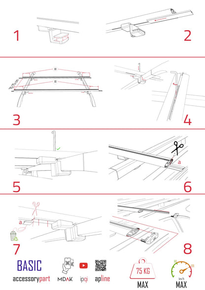 Compatible avec Mercedes Classe E 3 (S211) 2004-2009 BASIC Model Barres de Toit Railing Porte-Bagages de Voiture Gris Aluminium 2 Barres