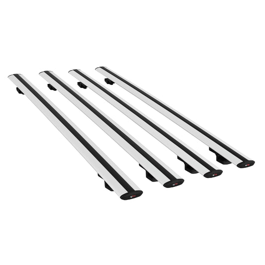 Compatible with Volkswagen T6 Transporter 2015-2024 BASIC Model Car Roof Rack Cross Bar Grey Aluminium 4 Bars