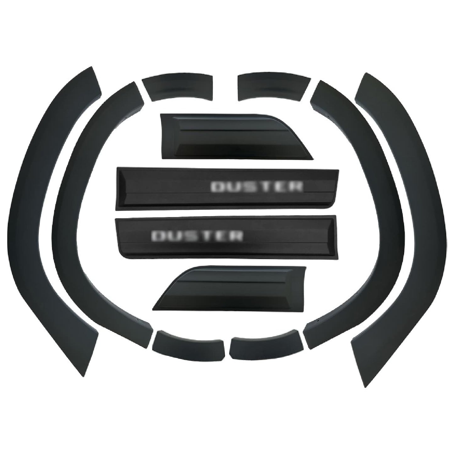 Compatible with Dacia Duster 2018-2024 Fender Wheel arch Protector Mudguard and Bodyguard Side Protection Vehicle Body Protection Kit BLACK