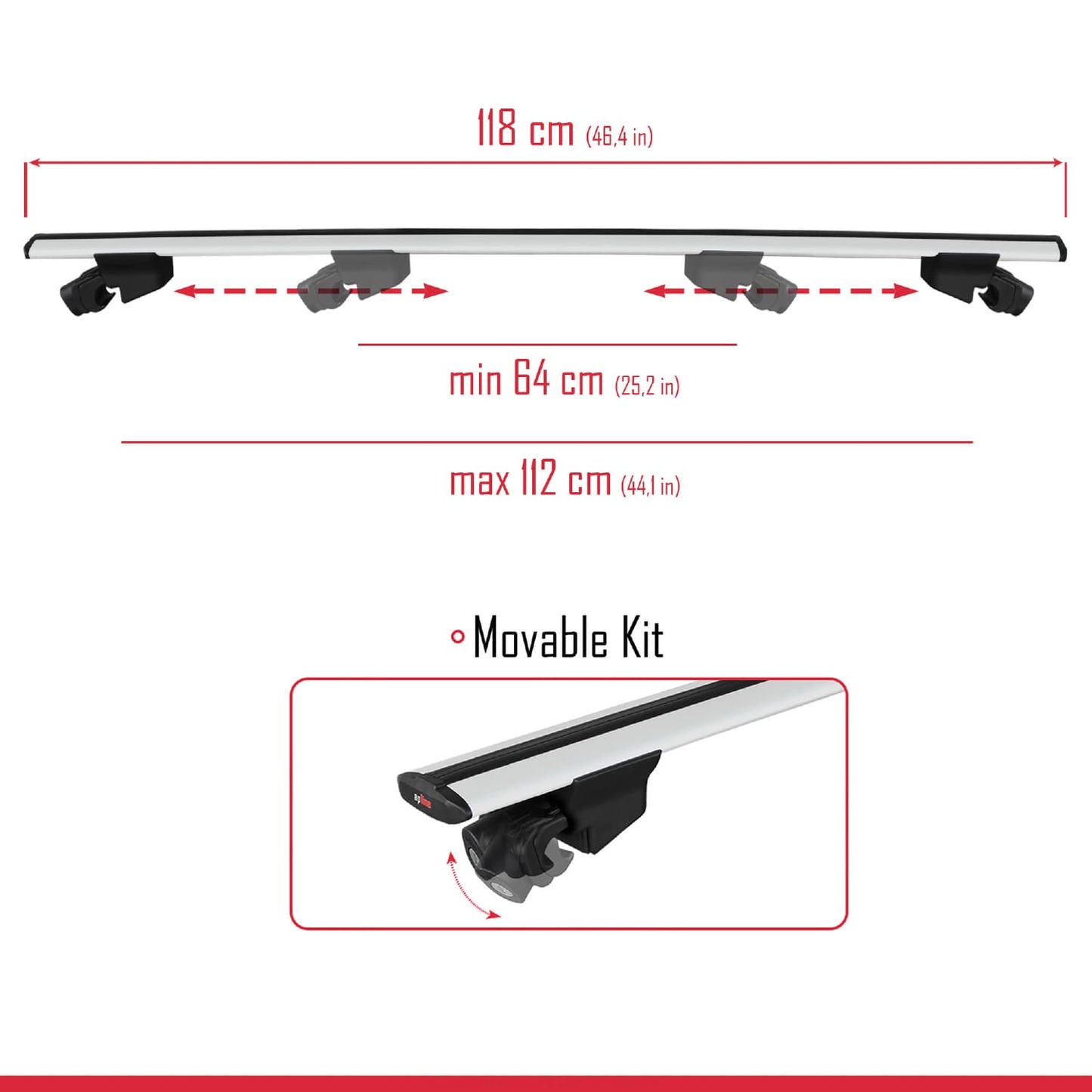 Compatible avec Mazda CX-50 2023-2025 HOOK Model Barres de Toit Railing Porte-Bagages de Voiture Gris Aluminium 2 Barres