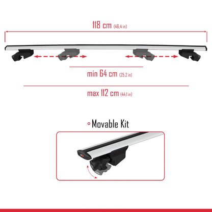 Compatible avec LEAPMOTOR C10 2024-2025 HOOK Model Barres de Toit Railing Porte-Bagages de Voiture Gris Aluminium 2 Barres