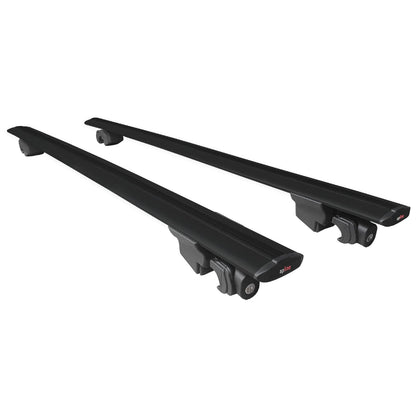 Compatible avec BMW Série 5 (E61) Touring 2004-2010 HOOK Model Barres de Toit Railing Porte-Bagages de Voiture Noir Aluminium 2 Barres