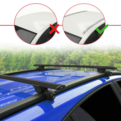 Compatible avec Skoda Elroq 2025 HOOK Model Barres de Toit Railing Porte-Bagages de Voiture Noir Aluminium 2 Barres