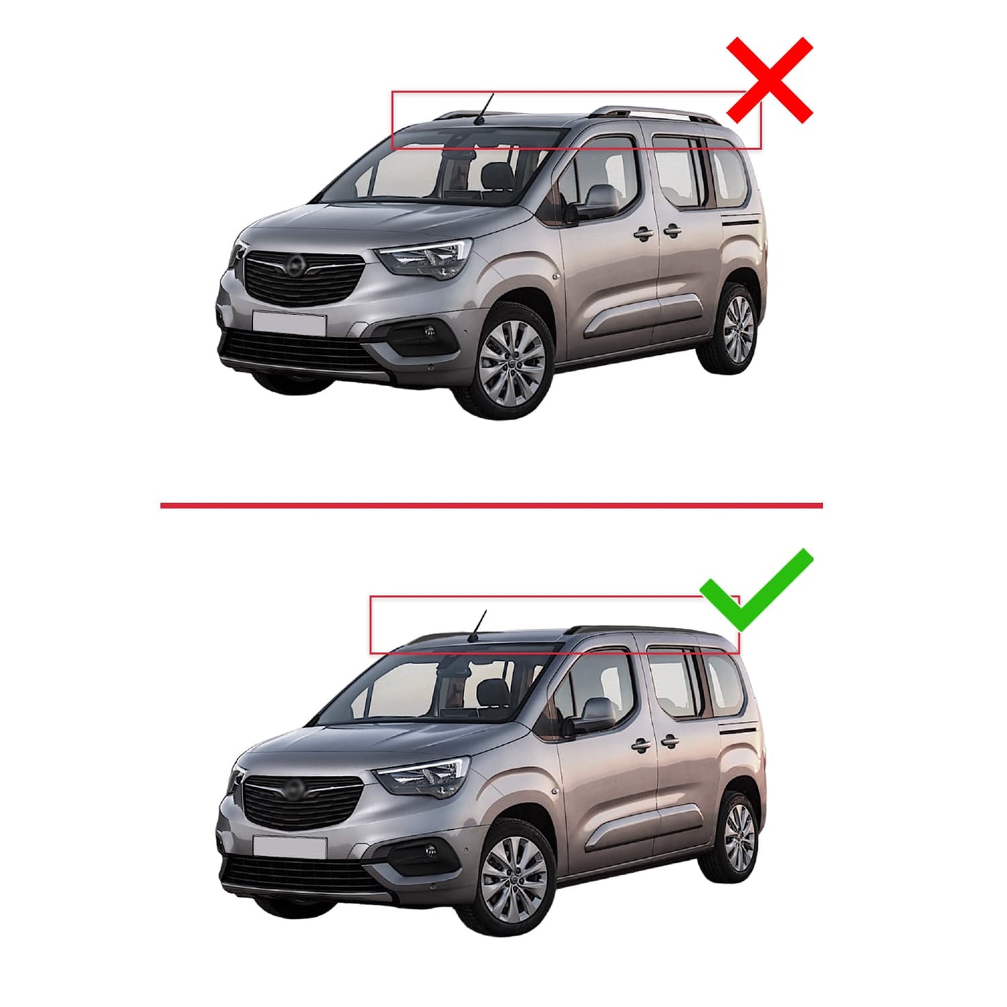 Compatible avec Opel Combo E Life 2023-2026 ACE-2 modèle Barres de Toit Railing Porte-Bagages de Voiture Noir Aluminium Barres