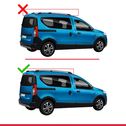 Compatible avec Dacia Dokker 2012-2023 Barres de Toit FLY Modèle Railing Porte-Bagages de voiture NOIR