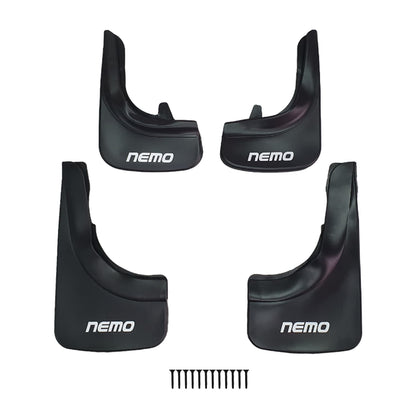 Compatible avec Citroen Nemo 3 (225) 2008-2017 Jeu de Bavettes Garde-boue Avant et Arrière de Voiture 4 Pcs Noir