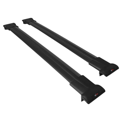 Compatible avec Kia Sportage 2 (JE) 2004-2009 FLY Model Barres de Toit Railing Porte-Bagages de Voiture Noir Aluminium 2 Barres