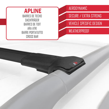 Compatible avec Fiat Fiorino (Modèle Tubulaire) FLY Model Barres de Toit Railing Porte-Bagages de Voiture Noir Aluminium 2 Barres