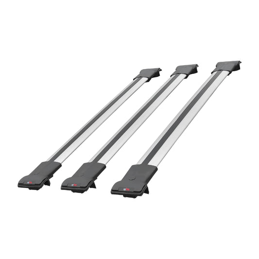 Compatible with Toyota Corolla Verso (E120) 2001-2004 FLY Model Car Roof Rack Cross Bar Grey Aluminium 3 Bars